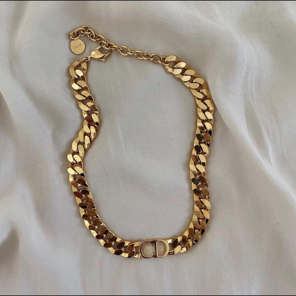 Christian Dior gold-finish metal choker